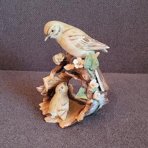 Vintage HOMCO Girl Figurine With Bird & Birdcage 