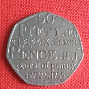 2005 50p Fifty Pence Münze - Definition von Pence - Britische UK Münze