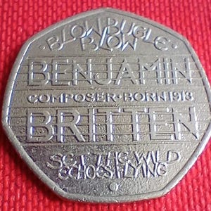 2013 50p Fifty Pence Münze - Benjamin Britten - Britische UK Münze