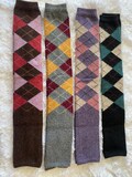 Argyle long wool blend leg warmers for women girls