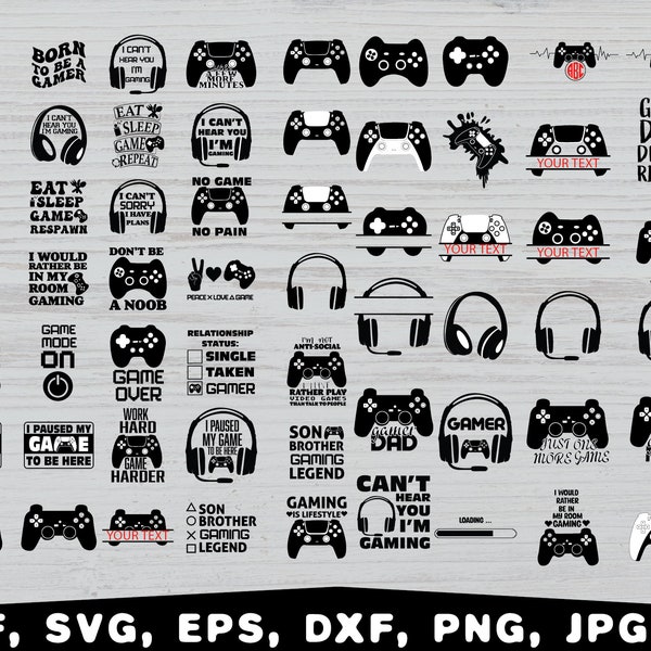 Gamer SVG Bundle, Video Game SVG Bundle, gamer svg, game controller svg, gamer shirt svg, Funny Gaming Quotes, Game Player svg, Gaming svg