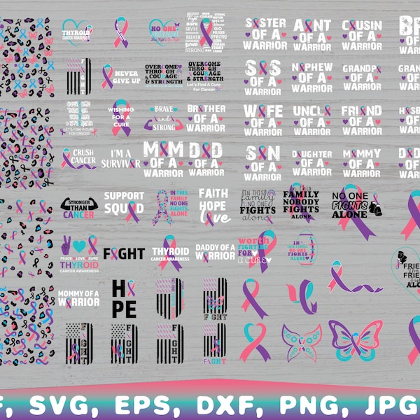 File SVG per la sensibilizzazione sul cancro alla tiroide, taglio nastro (download digitale)