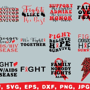 HIV/AIDS Awareness Svg Bundle, Aids Awareness Day Svg, Hiv Awareness ...