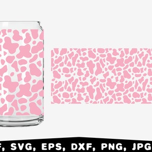 Kuh-Druck-Glasverpackung SVG, 16 Unzen Libbey Dosenvorlage (Digitaler Download)