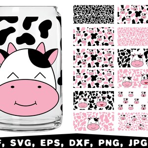 Kuh kann Glasverpackung SVG, Tierdruck (Digitaler Download)