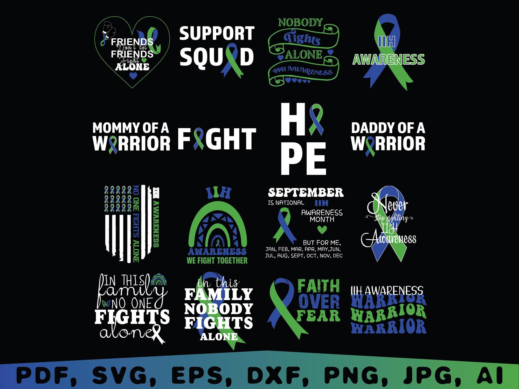 Iih Ribbon Color IIH Awareness Ribbon SVG, Warrior Designs (digital Download) - Etsy