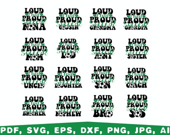 Soccer Family SVG-bundel, Loud and Proud Design (digitale download)