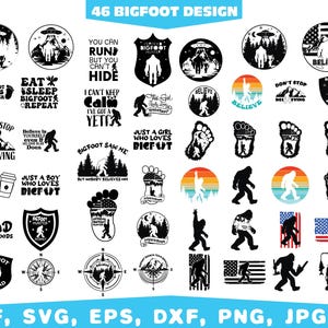 Bigfoot svg bundle, Bigfoot svg, Big foot svg, bigfoot clipart, Sasquatch Svg, Silhouette,  Bigfoot Mountain Svg, Bigfoot Sublimation Png