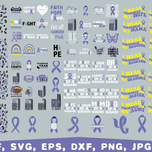 Stomach cancer awareness svg, periwinkle Ribbon SVG, STomach Cancer Cut Files, Stomach  Ribbon SVG, Peace Love Cure Svg, STomach cancer svg