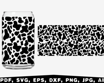 Kuh-Druck-Glasverpackung SVG, Libbey Dosenvorlage (digitaler Download)