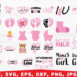 Baby Girl svg bundle, baby svg, baby Onesie svg, baby shower svg, it&#39;s a girl svg, baby saying svg bundle, funny baby svg, new born svg