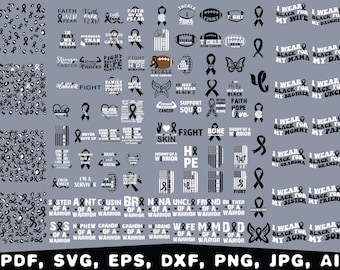 Skin Cancer Awareness Ribbon (svg, png, pdf, jpg) Digital Files