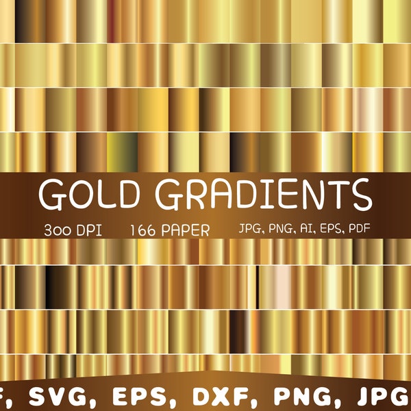 Gold gradients, gold foil, Gold Digital paper, Scrapbook, Gold metal, metallic, Backgrounds, Gradient backgrounds, Ombre Digital papers