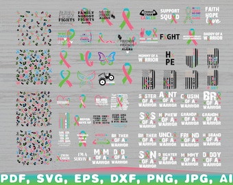 Metastatic Breast Cancer Ribbon SVG Bundle, Awareness Graphics (Digital Files)