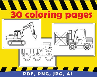 Truck Vehicle Car Coloring Pages, coloring page Bundle, Toddler Preschool, Classroom activities