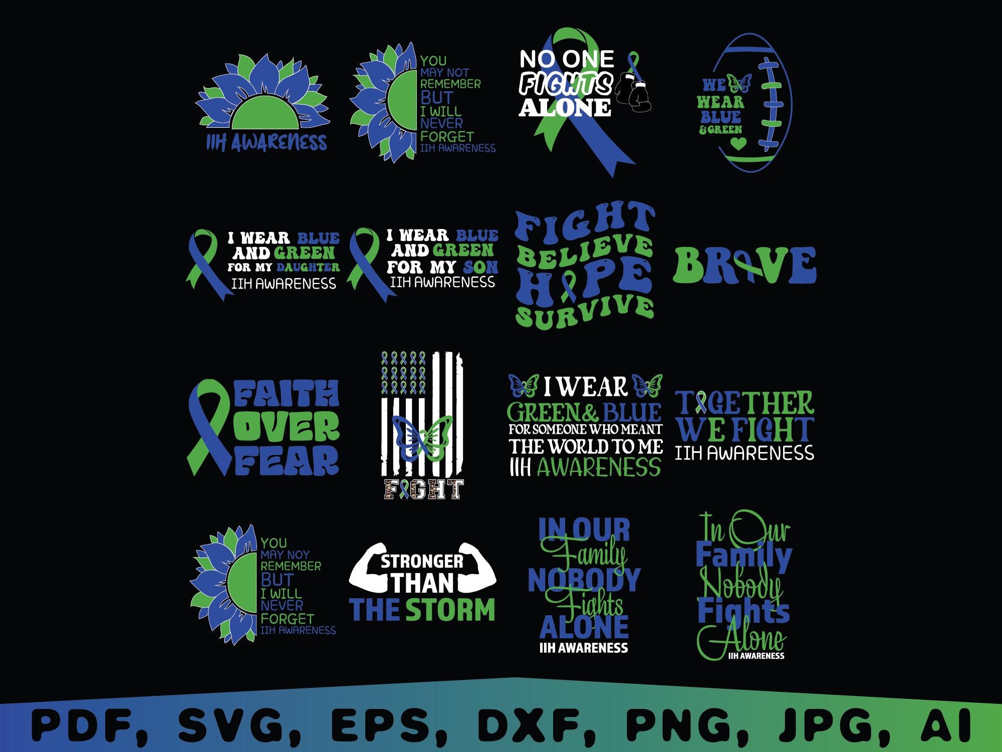 Iih Ribbon Color IIH Awareness Ribbon SVG, Warrior Designs (digital Download) - Etsy