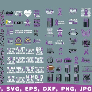 Epilepsy  awareness svg, Purple Ribbon svg, Epilepsy Ribbon svg, Peace Love Cure Svg, Epilepsy warrior svg, Epilepsy cut file