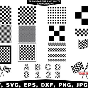 Checkered bundle svg, Racing flag svg, Start flags, racing Stripes SVG, Checkered Alphabet Svg, Checkered Pattern Svg, Seamless Checkered