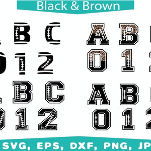 Football font svg, football alphabet svg, half leopard football letters numbers svg, sport font svg, school font, American football font svg