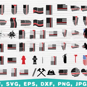 Firefighter Svg Bundle, Red Line Flag SVG, Firefighter Flag svg, Firefighter svg, Firefighter,  firefighter gift, Fire department svg