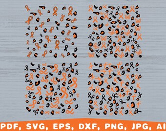 Leukemia Awareness Leopard Ribbon svg, Digital Paper (svg, png, pdf, ai, jpg, eps, dxf)