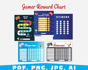 Video Game Reward Chart,  Printable Video Game Behavior Chart, Video Chore chart, Chore Chart Daily Responsibility, Gamers Chore Chart PDF,