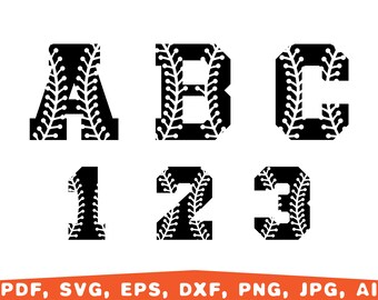 Baseball font svg, Baseball Alphabet, Baseball letters, Varsity Letters svg, Baseball alphabet with stitches, Sport font svg, baseball svg