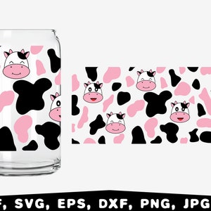 Kuh-Druck Libbey Glasdosenverpackung SVG, Tierdruck (Digitaler Download)