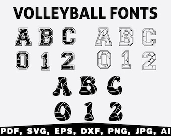 Volleyball Font SVG, PNG, Alphabet Letters (Digital Download)