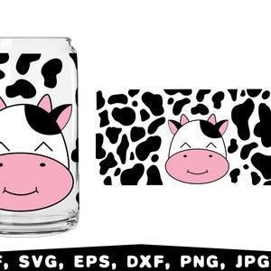 Kuh kann Glasverpackung SVG, Tierdruck (Digitale Dateien)