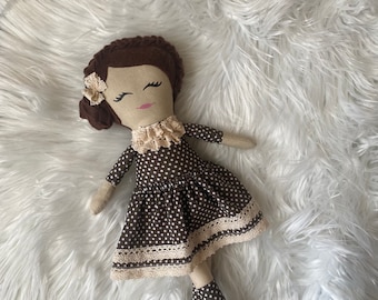 Handmade fabric doll Heirloom doll Baby First Doll Clothdoll Rag Doll Linen doll