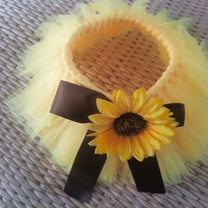 Sunflower Newborn Photo Prop Set First Birthday Outfit Tutu, Newborn Girl Tutu Set, baby pictures outfit, yellow tutu set image 2