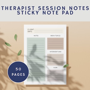 Notatnik sesji terapeutycznej | Notatniki samoprzylepne dla doradcy zdrowia psychicznego, prezent do robienia notatek dla terapeuty