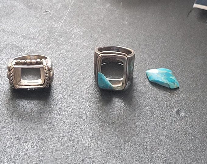Replace turquoise in two rings