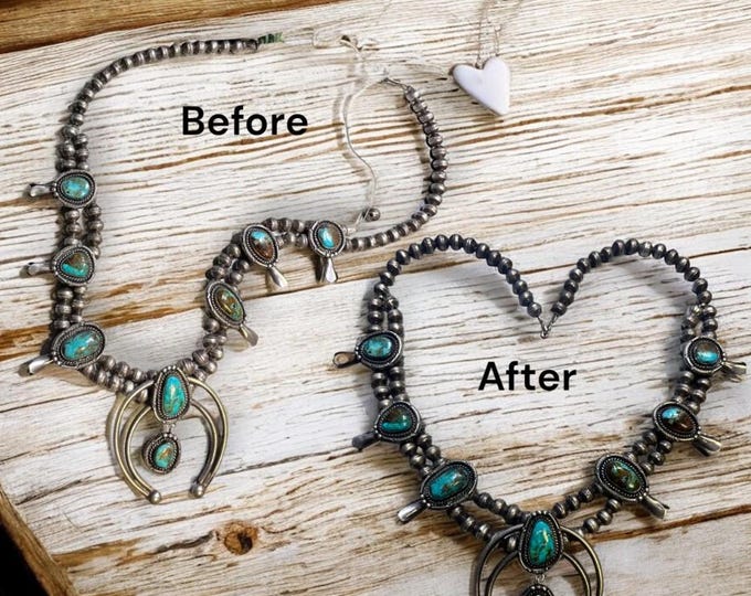Restring Zuni Navajo Native American Necklaces - Squash Blossom Fetish Naja Needle Point Turquoise Silver Beads Navajo Pearls or Heishi
