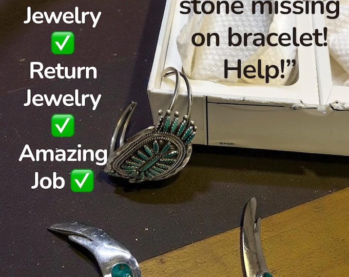 Example - Restring Zuni Navajo Necklaces: Squash Blossom, Naja, Needle Point, Turquoise, Silver, Pearls, Heishi by Navajo Silversmiths!