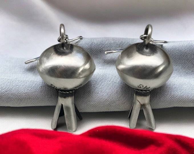 5/8” X 1 1/4" Navajo Native American Made - Earrings - 100% Sterling Silver - Western Blosoom Jewelry, Wedding or Birthday!