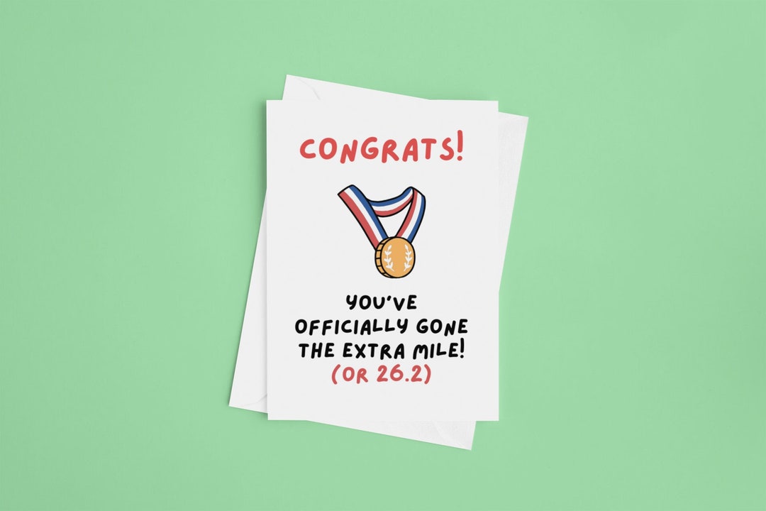 Congratulations Marathon Card Marathon Runner Card Congrats Etsy