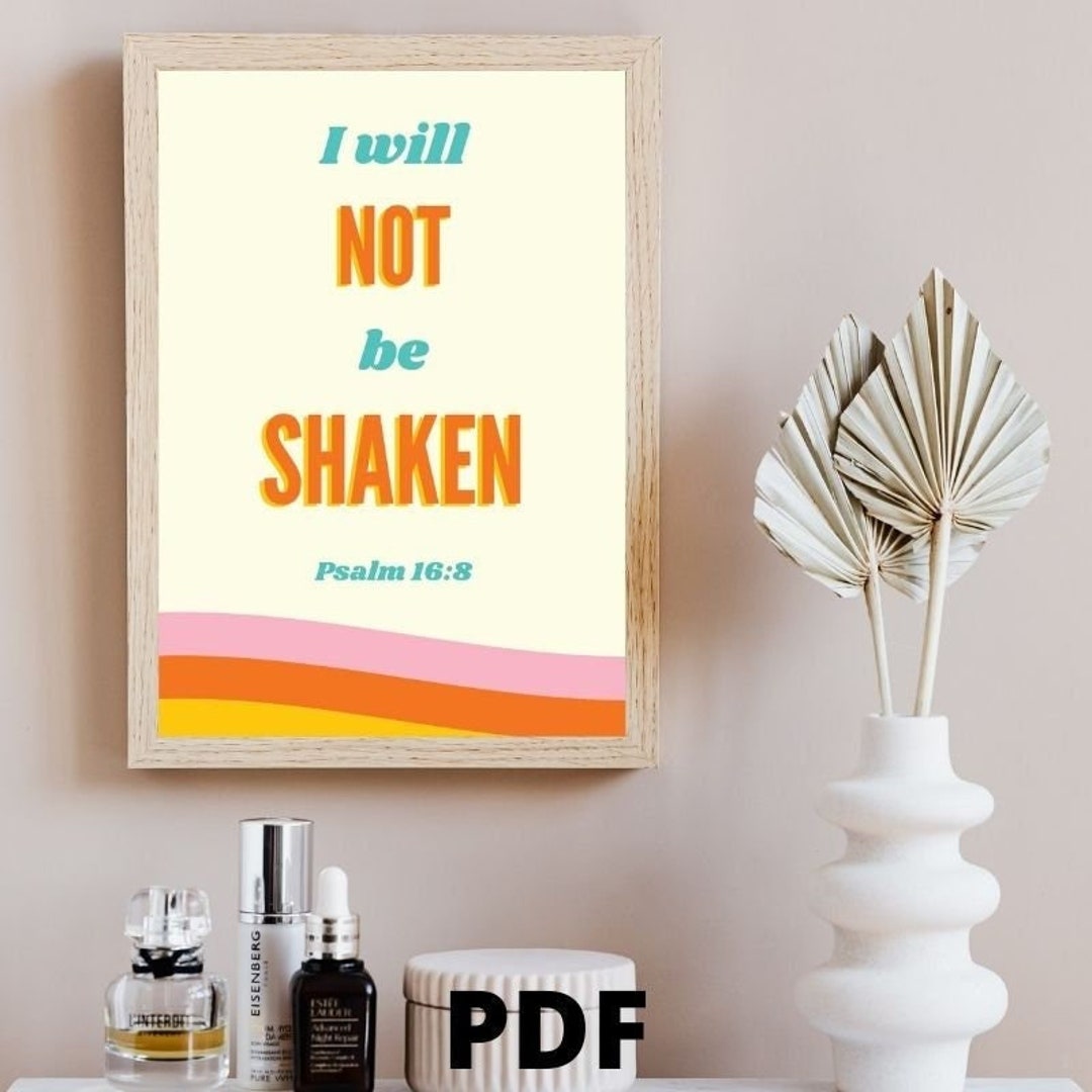 Scripture Wall Decor | Bible Verse Printable Art| Psalm 16: 8 | Digital ...