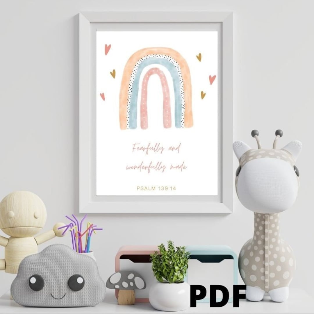 Bible Verse Printable Art Nursery Scripture Wall Art Psalm - Etsy