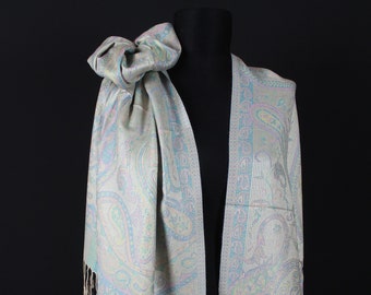 Pashmina Shawl, Turquoise Pashmina, Wedding Favors, Gift For Her, Long Scarf, Party Scarf,  Fashion Scarve, Birthday Gift, Mom gift,Scarves