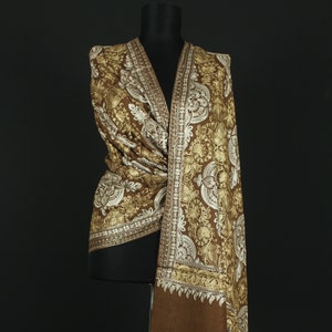 Wool Kashmiri Shawl, Needle Embroidery Shawl, Fine scarf, Shawls and wraps, Gift for her, Scarf for women, Winter Scarf, Kashmiri Scarf,