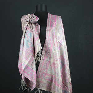 Needle Work Silk Emroidered Scarf, Silk scarf women, Pure Silk Shawl, Silk Scarf Women, Silk Wrap, Wedding Favors, Cashmere Wrap, Silk Shawl