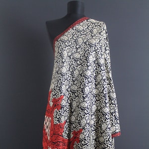 Embroided woman scarf, Jamavar Shawl, Pure Pashmina Kashmiri Wrap needle work, Handloom Shawl, Wedding Gift, gift for your wife, Wool Scarf