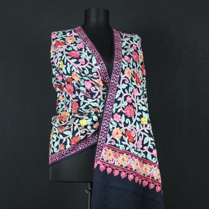 Handspun Woven Shawl, Fine Wool Shawl Embroidered, Pashmina Scarf with Sequins, Colorful scarf, Scarf Women Winter, Scarf Women Wedding