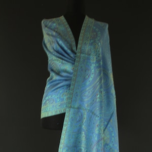 Needle work silk embroidery silk scarf, Lightweight soft wrap, for women, Gift for her, Gift mom, Silk Wrap, Wedding Scarf, Evening shawl