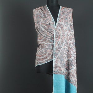 Cashmere Handwoven Scarf, Cashmere Shawl Wrap, Embroidered Scarf, Scarf for woman, Fine wool Scarf, Elegant Scarf, Wrap for woman, For her