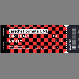 Formula ONE Birthday Invitation * 1st Birthday Party * Digital Invitation