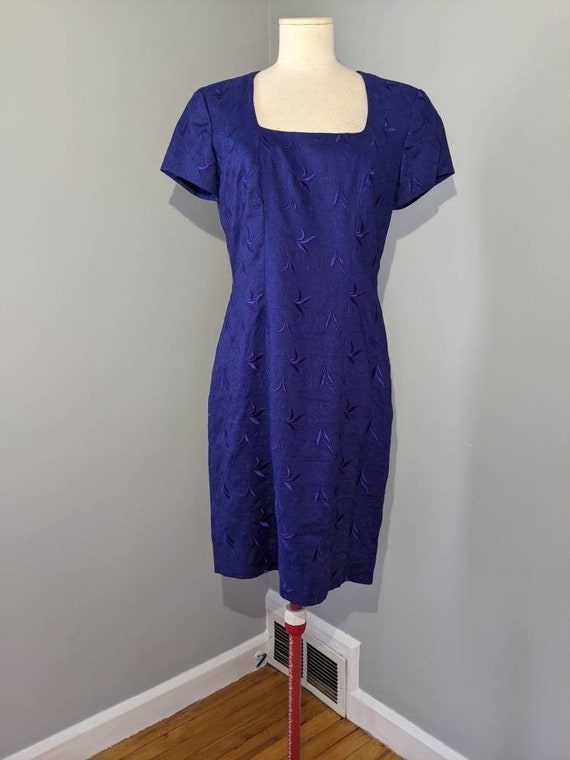 Purple embroidered Liz Claiborne Dress