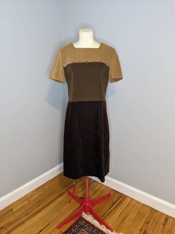 Studio I Tri Color Faux Suede Dress